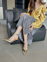 LBSFY  -  Fashion Women Sandals Pointed Toe Summer Dress Stiletto Party Wedding Shoes 2024 New Arrivals Office Pumps Cross Strap 35-39